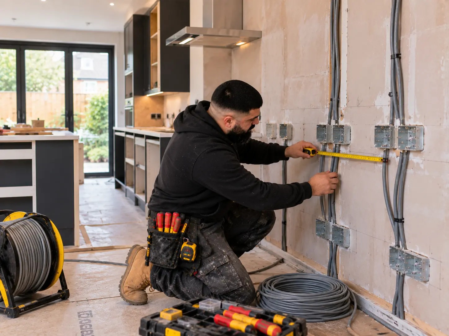 Planned electrical upgrades during a home renovation in Ealing
